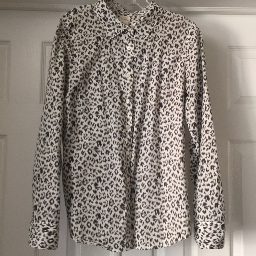 J.Crew The Perfect Shirt animal print blouse